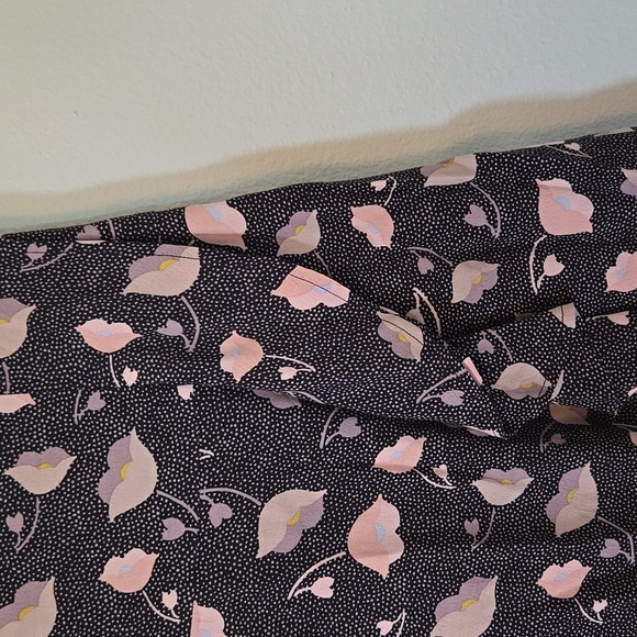 Loft Navy Floral Ruffle Skirt Size 6 - Picture 6 of 7